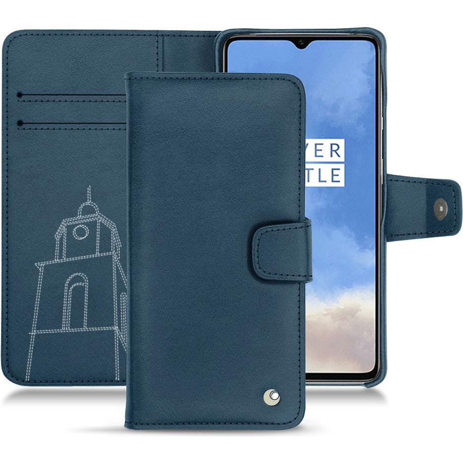 Noreve Lederschutzhülle Wallet (OnePlus 7T), Smartphone Hülle, Blau