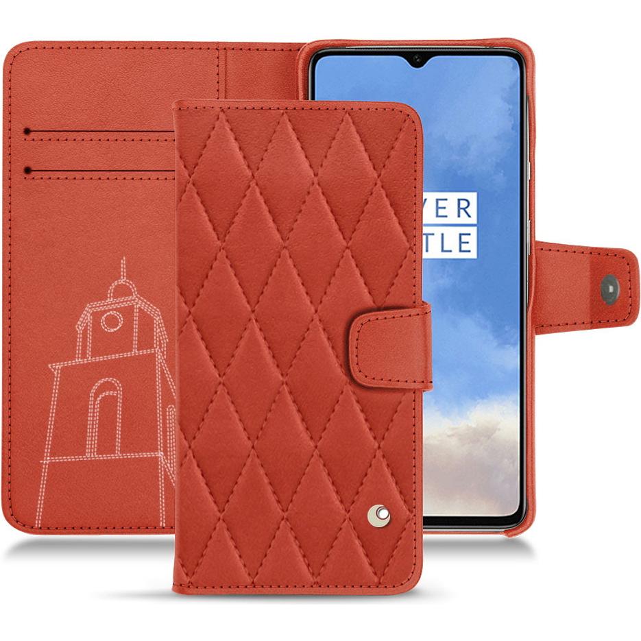 Noreve Lederschutzhülle Wallet (OnePlus 7T), Smartphone Hülle, Orange