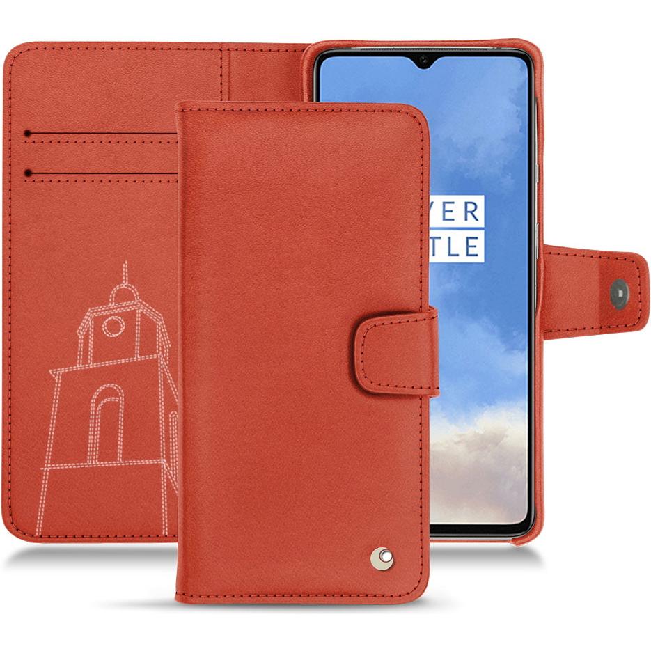 Noreve Lederschutzhülle Wallet (OnePlus 7T), Smartphone Hülle, Orange