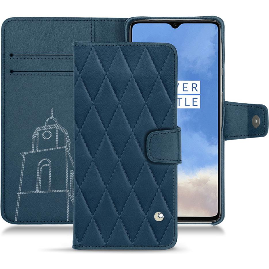 Noreve Lederschutzhülle Wallet (OnePlus 7T), Smartphone Hülle, Blau