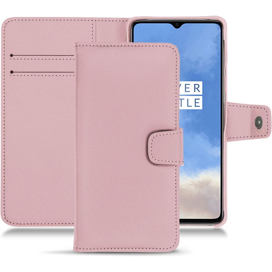 Noreve Lederschutzhülle Wallet (OnePlus 7T), Smartphone Hülle, Rosa