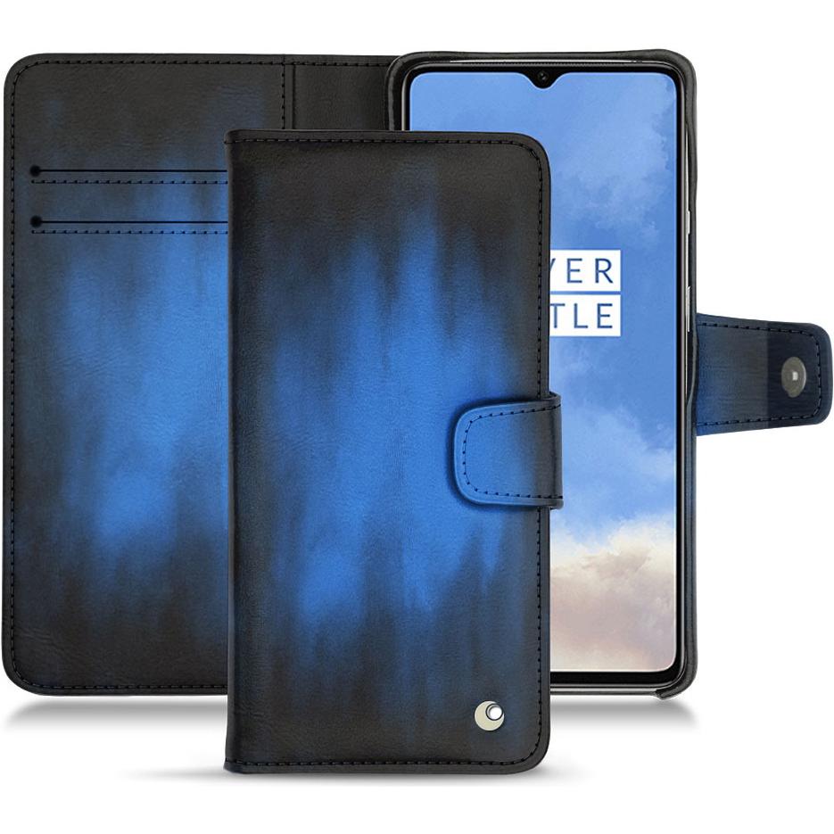 Noreve Lederschutzhülle Wallet (OnePlus 7T), Smartphone Hülle, Blau