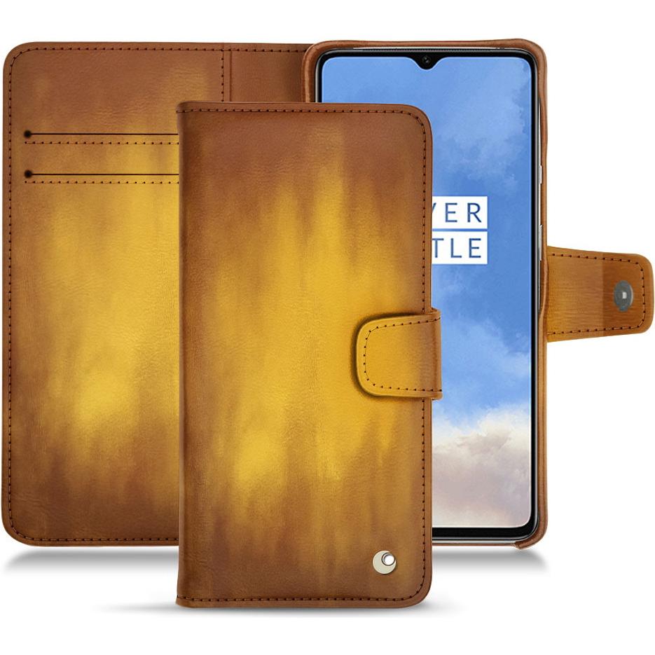Noreve Lederschutzhülle Wallet (OnePlus 7T), Smartphone Hülle, Gold