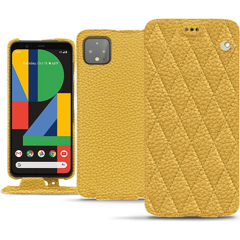 Noreve Lederschutzhülle vertikal (Google Pixel 4), Smartphone Hülle, Orange