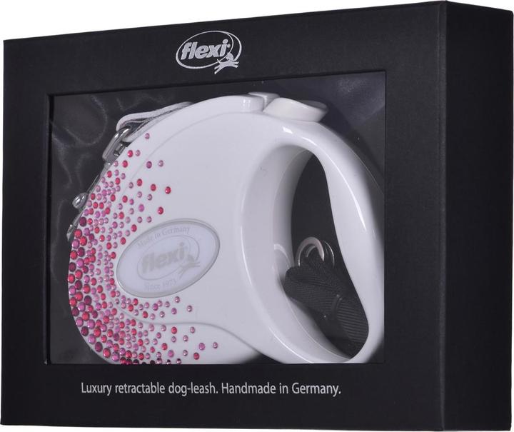 Produktbild Flexi Glam Splash Pink with Swarovski crystals M - Hund Rückziehbare Leine - 5 m - Weiss (M, Hund, Allgemein)