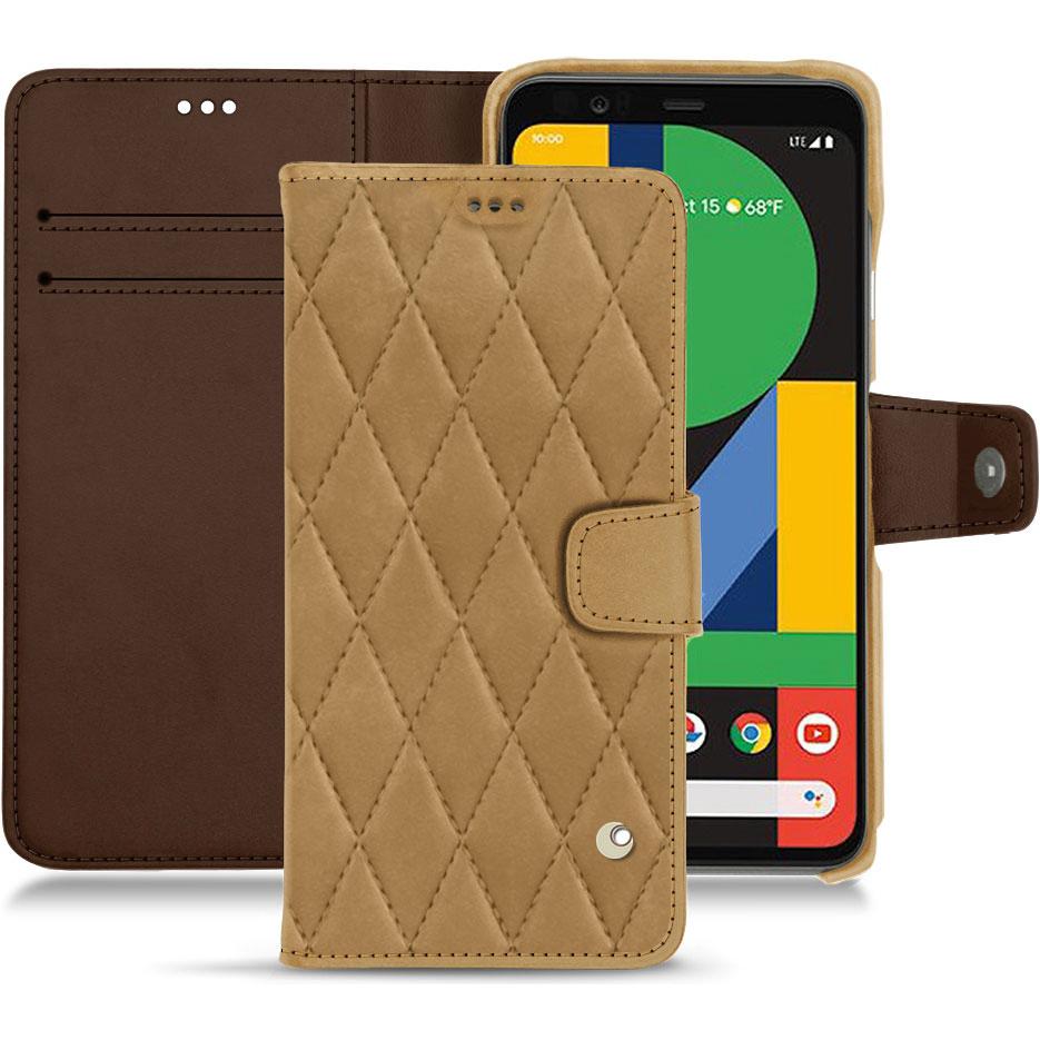 Noreve Lederschutzhülle Wallet (Google Pixel 4), Smartphone Hülle, Braun