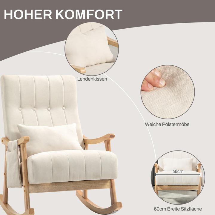 Immagine prodotto Homcom Schaukelstuhl Polyester Beige