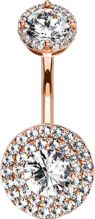 Immagine prodotto Star Piercing Banana Filo Interno Oro Rosa Doppio Cristallo Pave Tag (Ottone, Acciaio chirurgico 316L)