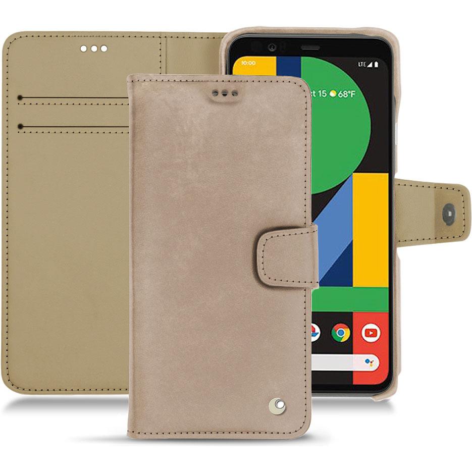 Noreve Lederschutzhülle Wallet (Google Pixel 4), Smartphone Hülle, Beige