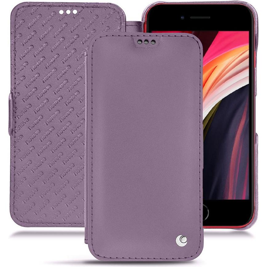 Noreve Lederschutzhülle horizontal (Apple iPhone SE (3rd Gen), Apple iPhone SE (2nd Gen)), Smartphone Hülle, Violett