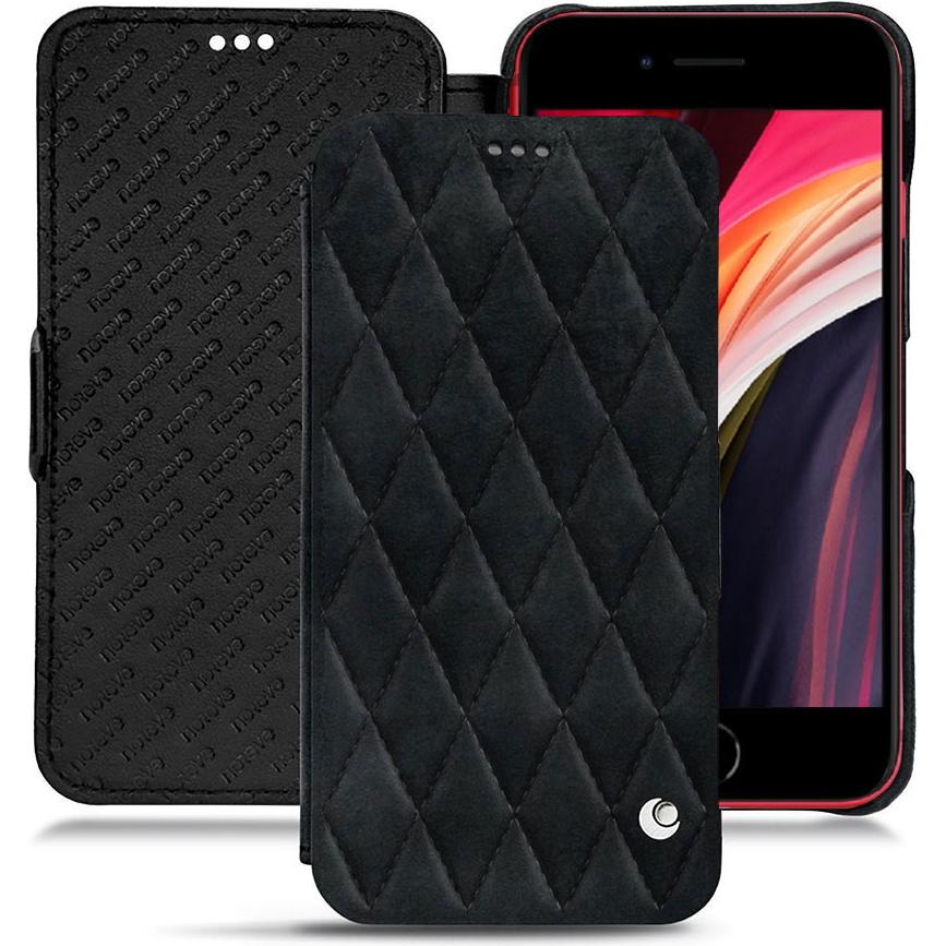 Noreve Lederschutzhülle horizontal (Apple iPhone SE (2nd Gen), Apple iPhone SE (3rd Gen)), Smartphone Hülle, Schwarz