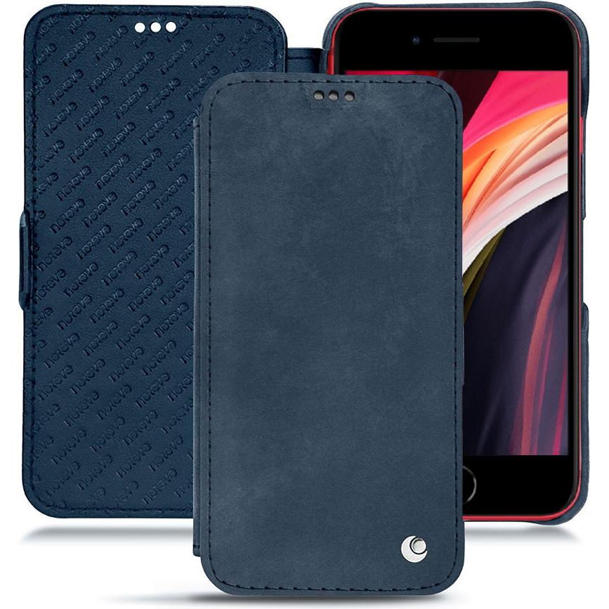 Noreve Lederschutzhülle horizontal (Apple iPhone SE (2nd Gen), Apple iPhone SE (3rd Gen)), Smartphone Hülle, Blau
