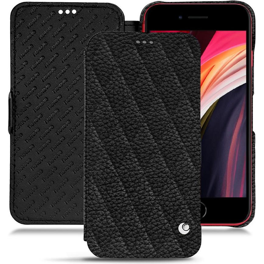 Noreve Lederschutzhülle horizontal (Apple iPhone SE (2nd Gen), Apple iPhone SE (3rd Gen)), Smartphone Hülle, Schwarz
