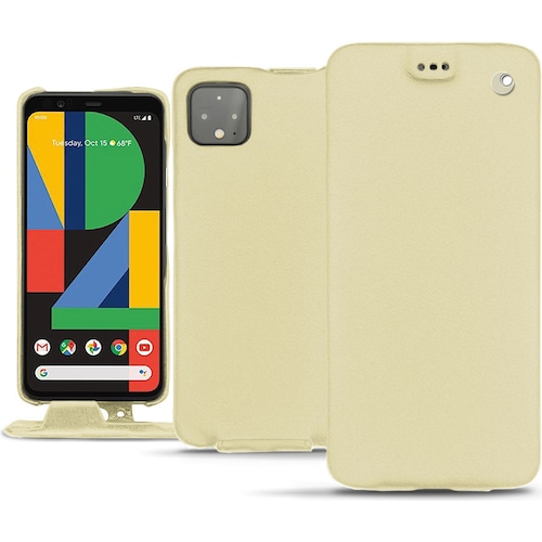 Noreve Lederschutzhülle vertikal (Google Pixel 4 XL), Smartphone Hülle, Beige