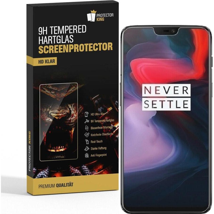Thumbnail - Protectorking 6x echtes Tempered 9H Panzerhartglas 3D KLAR (6 Stück, OnePlus 6), Smartphone Schutzfolie