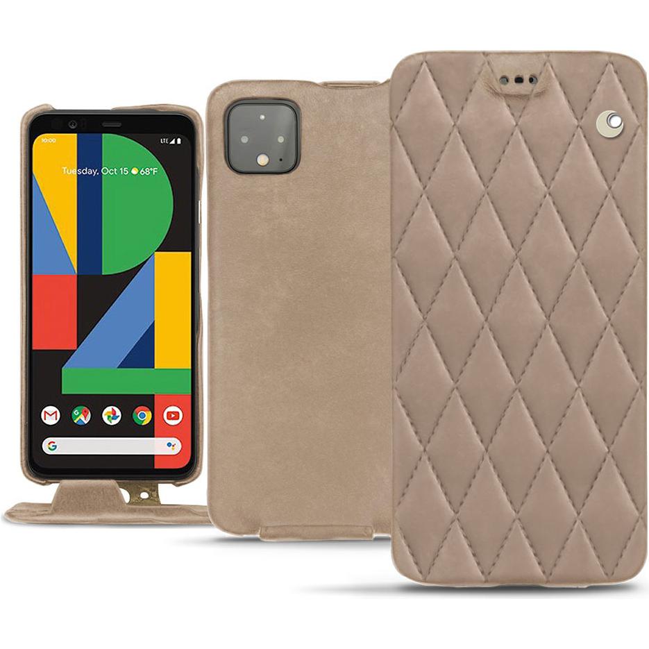 Noreve Lederschutzhülle vertikal (Google Pixel 4 XL), Smartphone Hülle, Beige