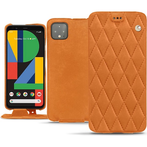 Noreve Lederschutzhülle vertikal (Google Pixel 4 XL), Smartphone Hülle, Orange