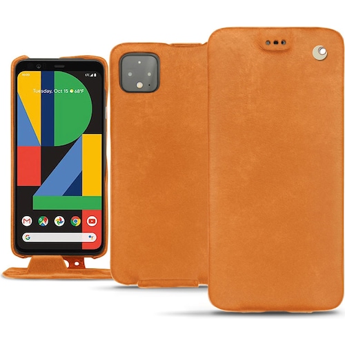 Noreve Lederschutzhülle vertikal (Google Pixel 4 XL), Smartphone Hülle, Orange