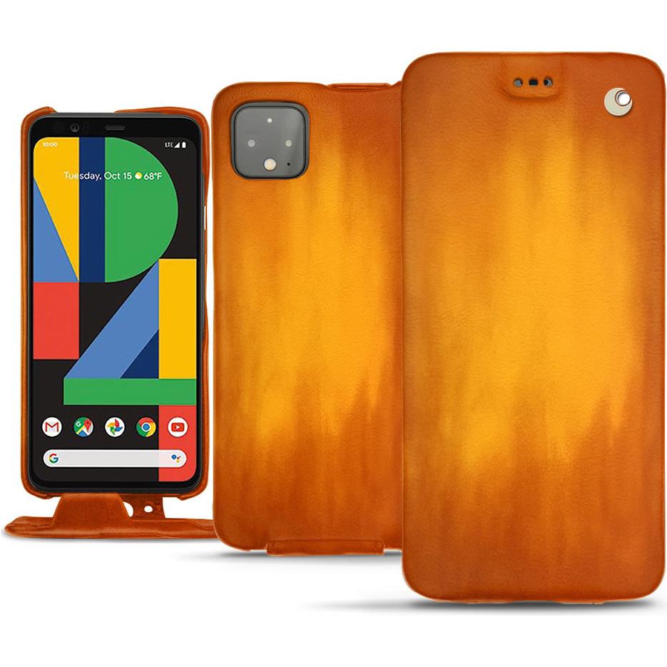 Thumbnail - Noreve Lederschutzhülle vertikal (Google Pixel 4 XL), Smartphone Hülle, Orange