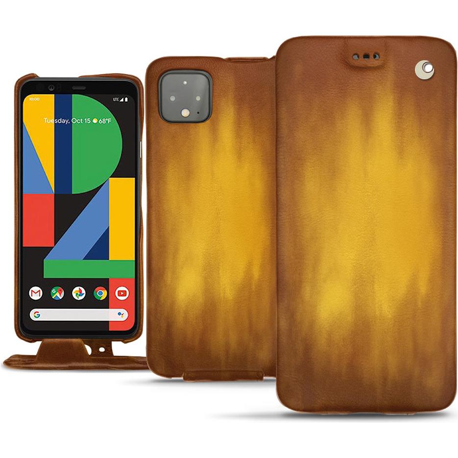 Noreve Lederschutzhülle vertikal (Google Pixel 4 XL), Smartphone Hülle, Gold