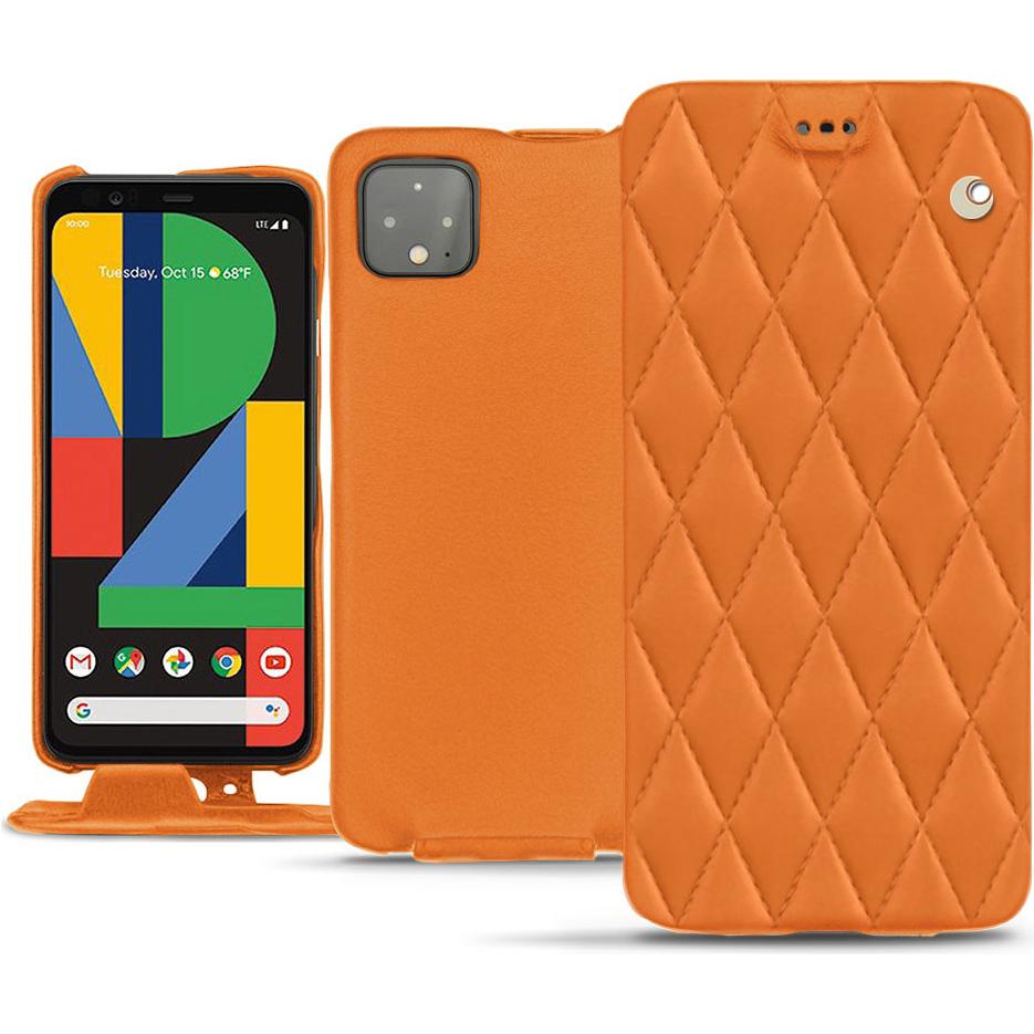 Noreve Lederschutzhülle vertikal (Google Pixel 4), Smartphone Hülle, Orange