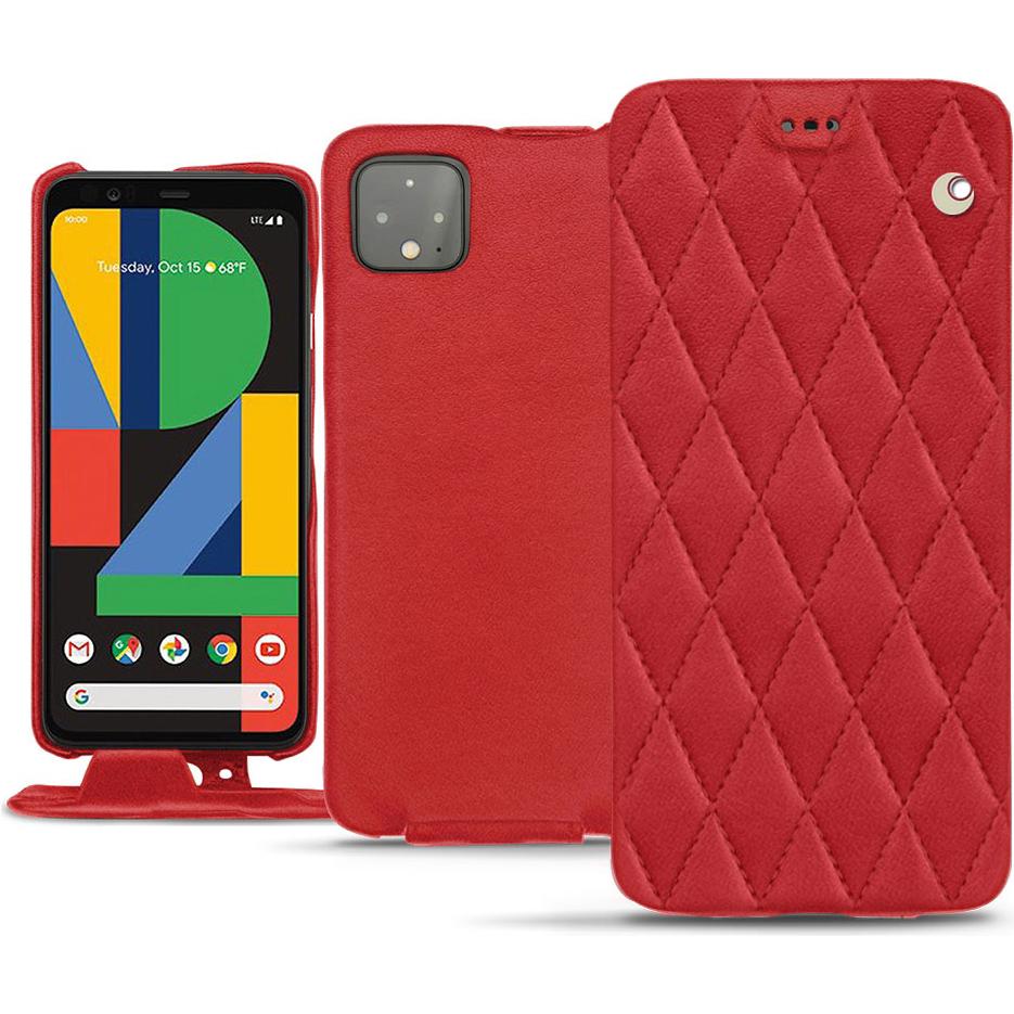 Noreve Lederschutzhülle vertikal (Google Pixel 4), Smartphone Hülle, Rot