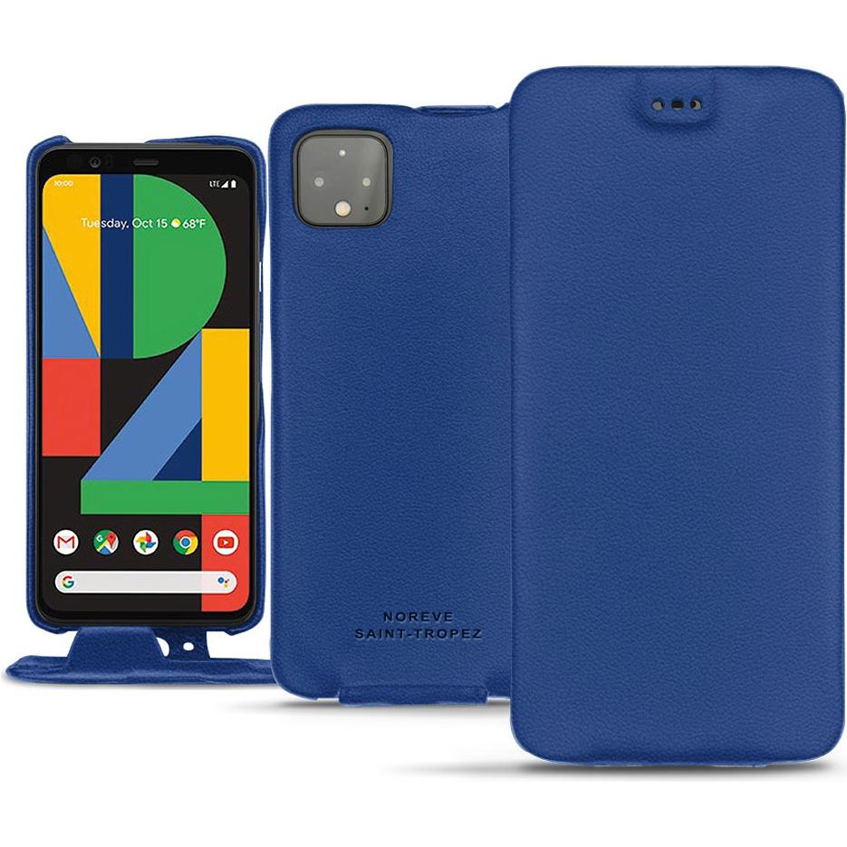Noreve Lederschutzhülle vertikal (Google Pixel 4), Smartphone Hülle, Blau