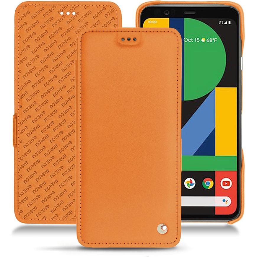 Noreve Lederschutzhülle horizontal (Google Pixel 4 XL), Smartphone Hülle, Orange