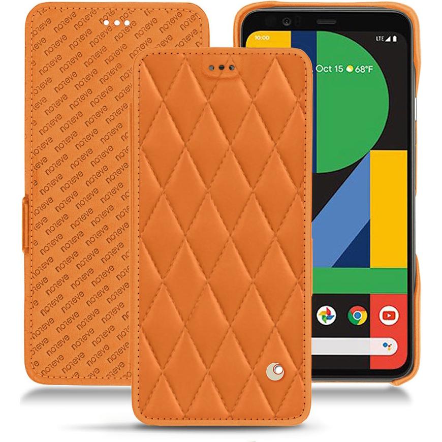 Noreve Lederschutzhülle horizontal (Google Pixel 4 XL), Smartphone Hülle, Orange