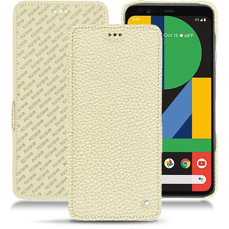 Noreve Lederschutzhülle horizontal (Google Pixel 4 XL), Smartphone Hülle, Weiss