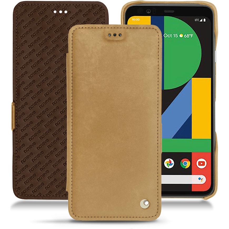 Noreve Lederschutzhülle horizontal (Google Pixel 4 XL), Smartphone Hülle, Braun