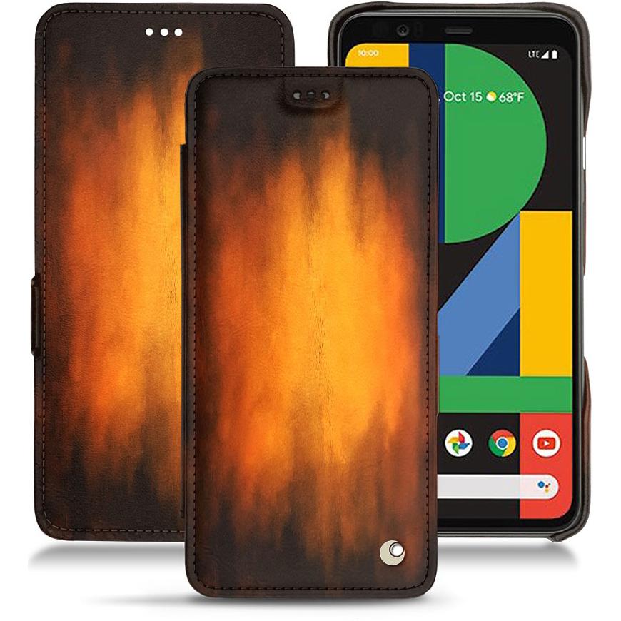 Noreve Lederschutzhülle horizontal (Google Pixel 4 XL), Smartphone Hülle, Violett