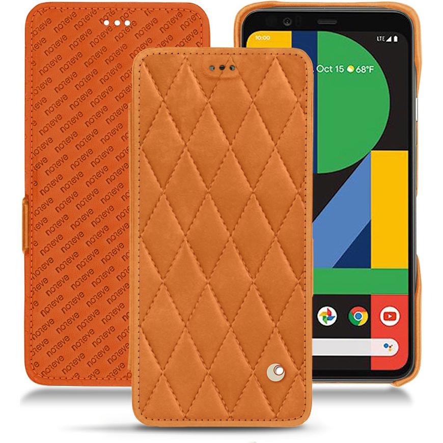 Thumbnail - Noreve Lederschutzhülle horizontal (Google Pixel 4 XL), Smartphone Hülle, Orange