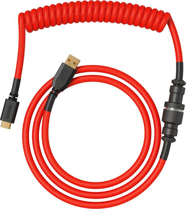 Glorious GMMK Coiled Cable Crimson Red, coiled cable, USB-C/USB-A - red/black (1.40 m)
