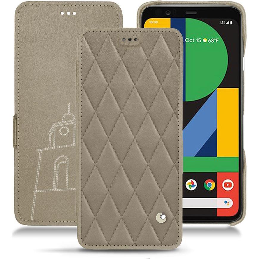 Noreve Lederschutzhülle horizontal (Google Pixel 4 XL), Smartphone Hülle, Beige