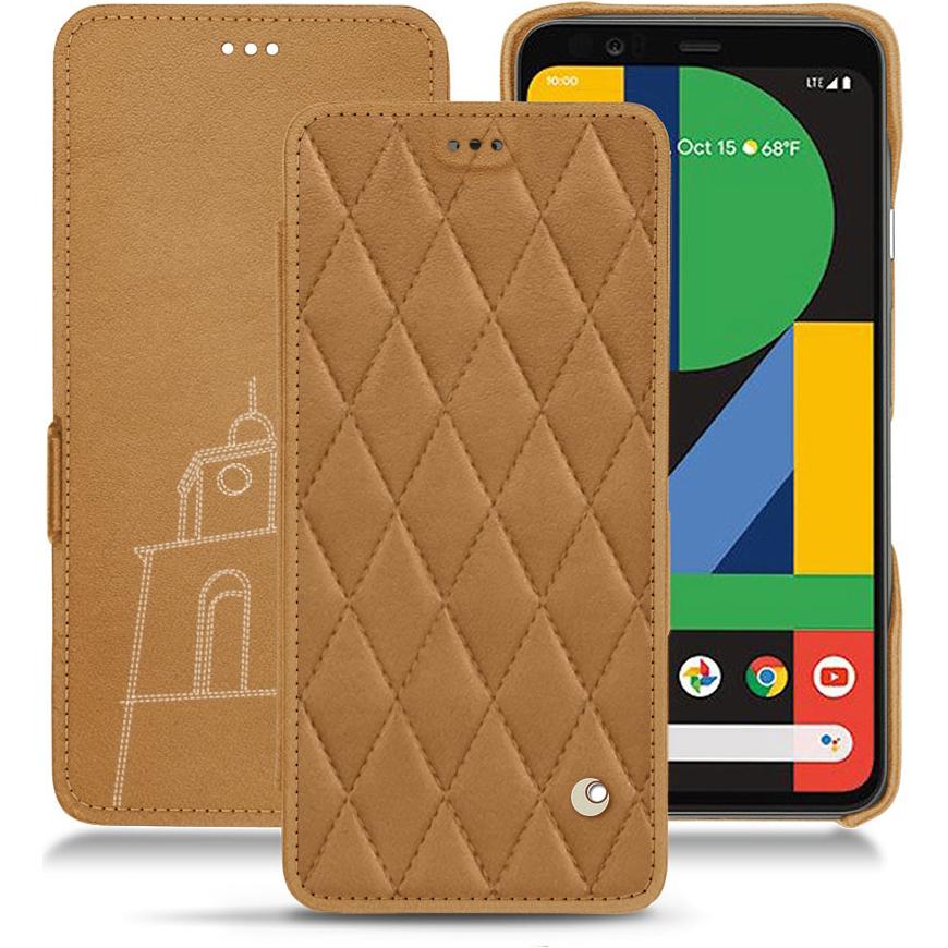Noreve Lederschutzhülle horizontal (Google Pixel 4 XL), Smartphone Hülle, Braun