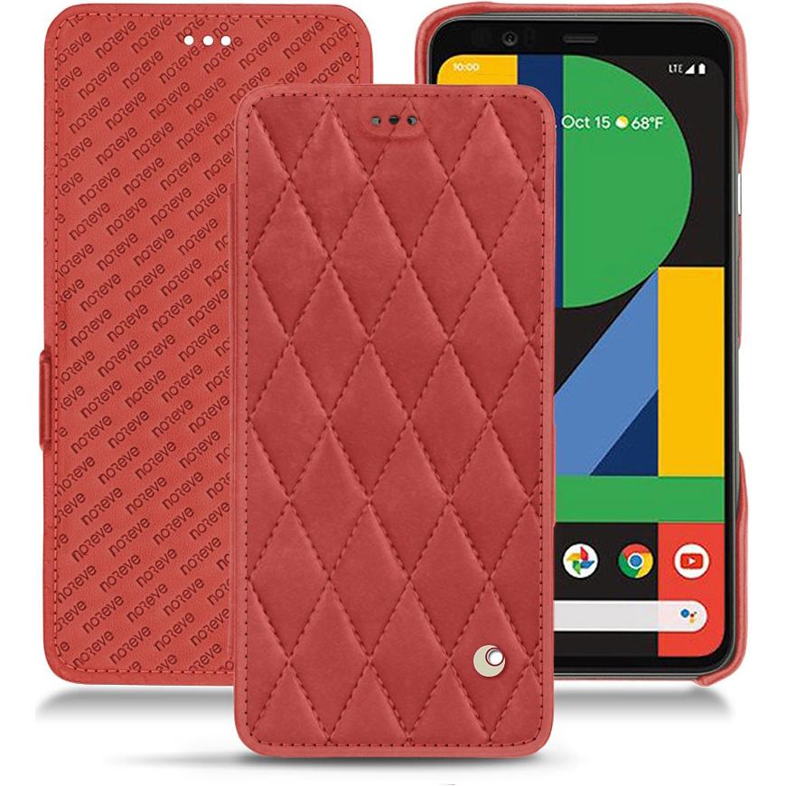 Noreve Lederschutzhülle horizontal (Google Pixel 4 XL), Smartphone Hülle, Rot