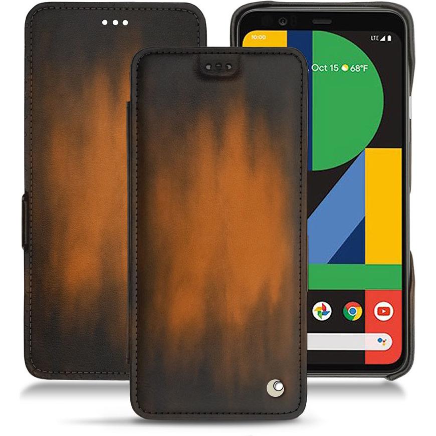 Noreve Lederschutzhülle horizontal (Google Pixel 4 XL), Smartphone Hülle, Braun