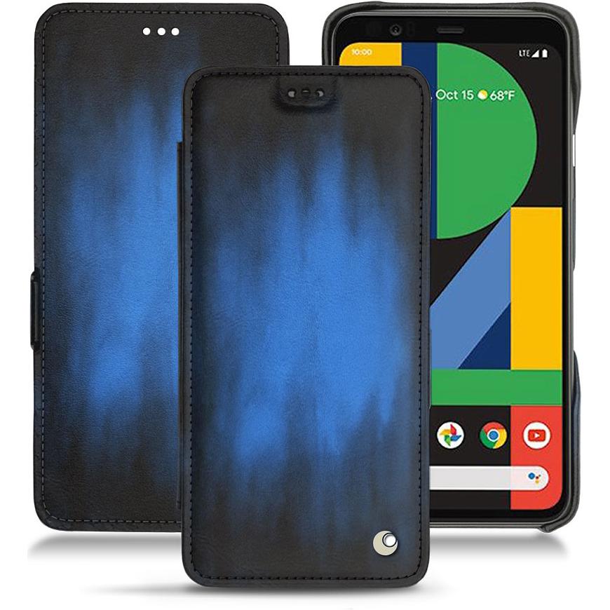 Noreve Lederschutzhülle horizontal (Google Pixel 4 XL), Smartphone Hülle, Blau