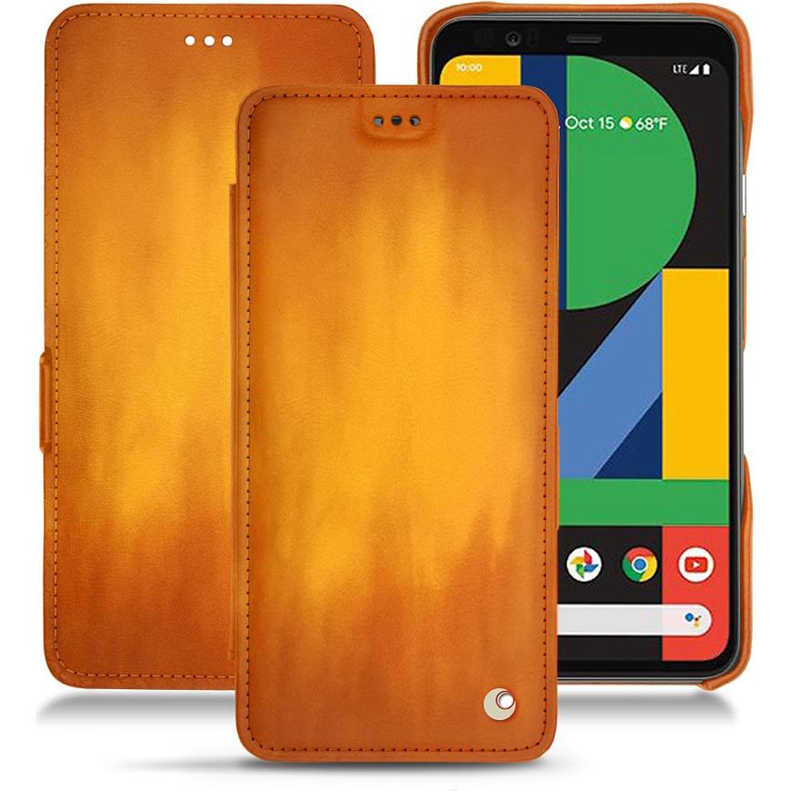 Noreve Lederschutzhülle horizontal (Google Pixel 4 XL), Smartphone Hülle, Orange