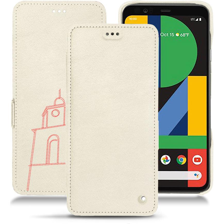 Noreve Lederschutzhülle horizontal (Google Pixel 4 XL), Smartphone Hülle, Weiss