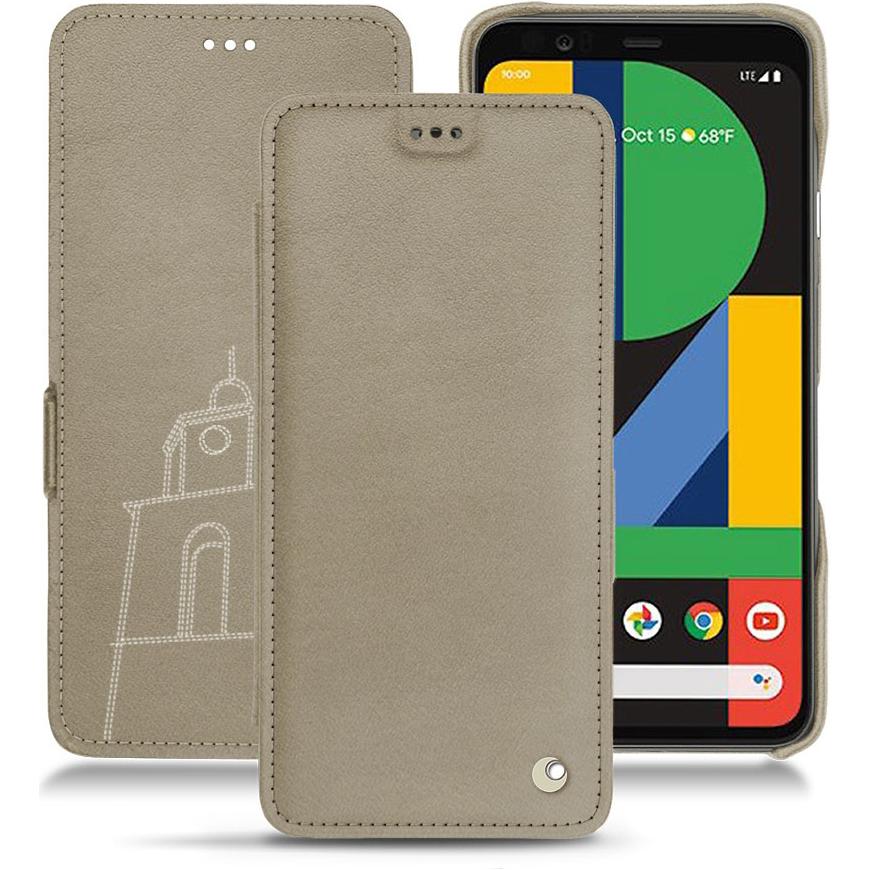Noreve Lederschutzhülle horizontal (Google Pixel 4 XL), Smartphone Hülle, Beige