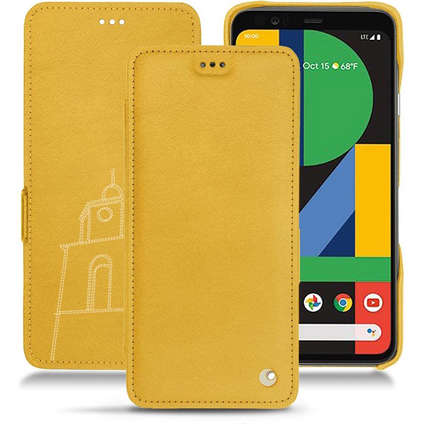 Noreve Lederschutzhülle horizontal (Google Pixel 4 XL), Smartphone Hülle, Orange