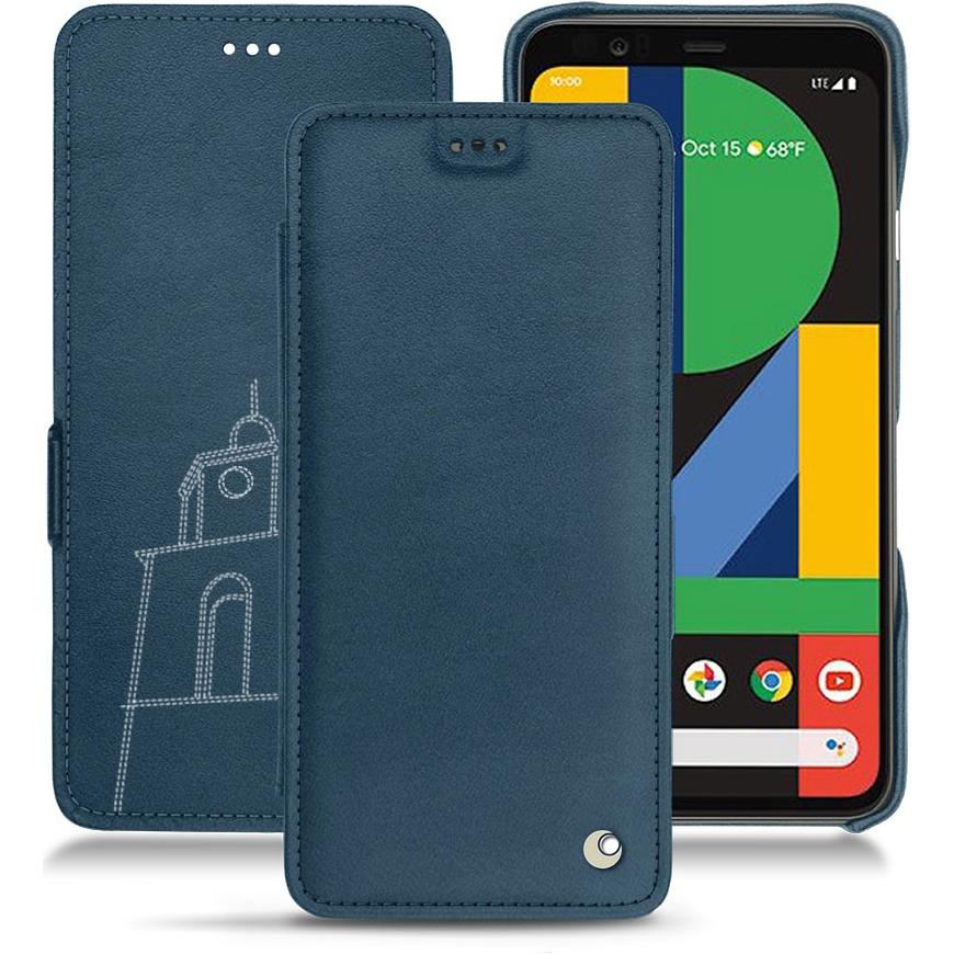 Noreve Lederschutzhülle horizontal (Google Pixel 4 XL), Smartphone Hülle, Blau