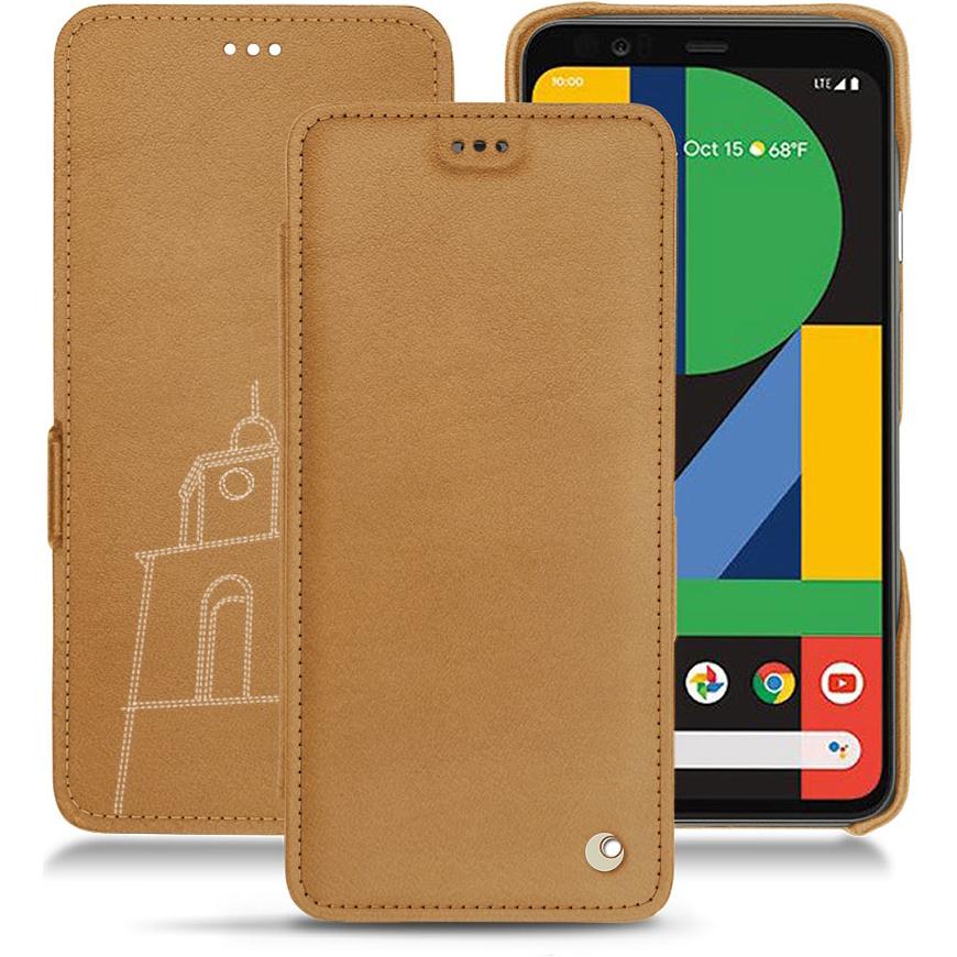 Noreve Lederschutzhülle horizontal (Google Pixel 4 XL), Smartphone Hülle, Braun