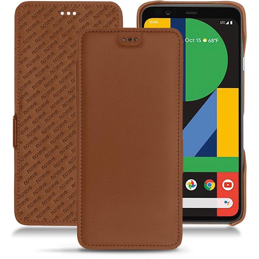 Noreve Lederschutzhülle horizontal (Google Pixel 4 XL), Smartphone Hülle, Braun
