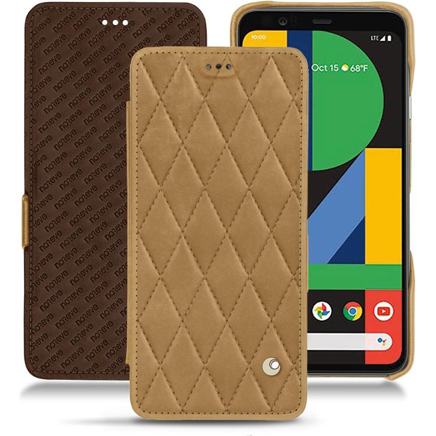 Noreve Lederschutzhülle horizontal (Google Pixel 4), Smartphone Hülle, Braun