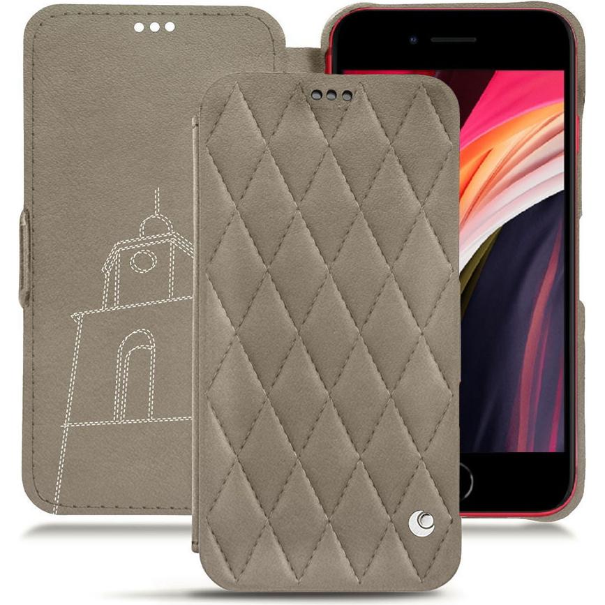 Noreve Lederschutzhülle horizontal (Apple iPhone SE (2nd Gen), Apple iPhone SE (3rd Gen)), Smartphone Hülle, Beige