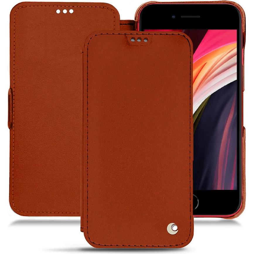 Noreve Lederschutzhülle horizontal (Apple iPhone SE (3rd Gen), Apple iPhone SE (2nd Gen)), Smartphone Hülle, Orange