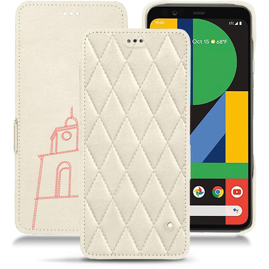 Noreve Lederschutzhülle horizontal (Google Pixel 4), Smartphone Hülle, Weiss
